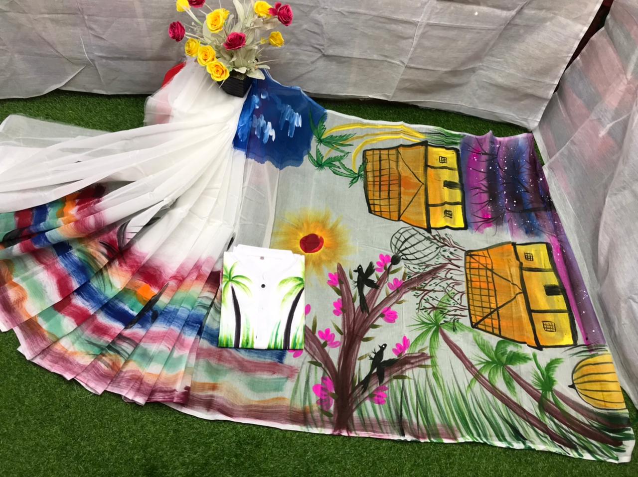 Exclusive Design Hand Print Couple Dress For Sweet Couple