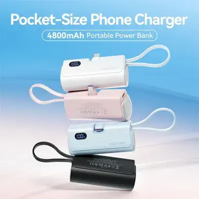 VENTION FHQP0 LED Display 4800mAh Power Bank - Pink
