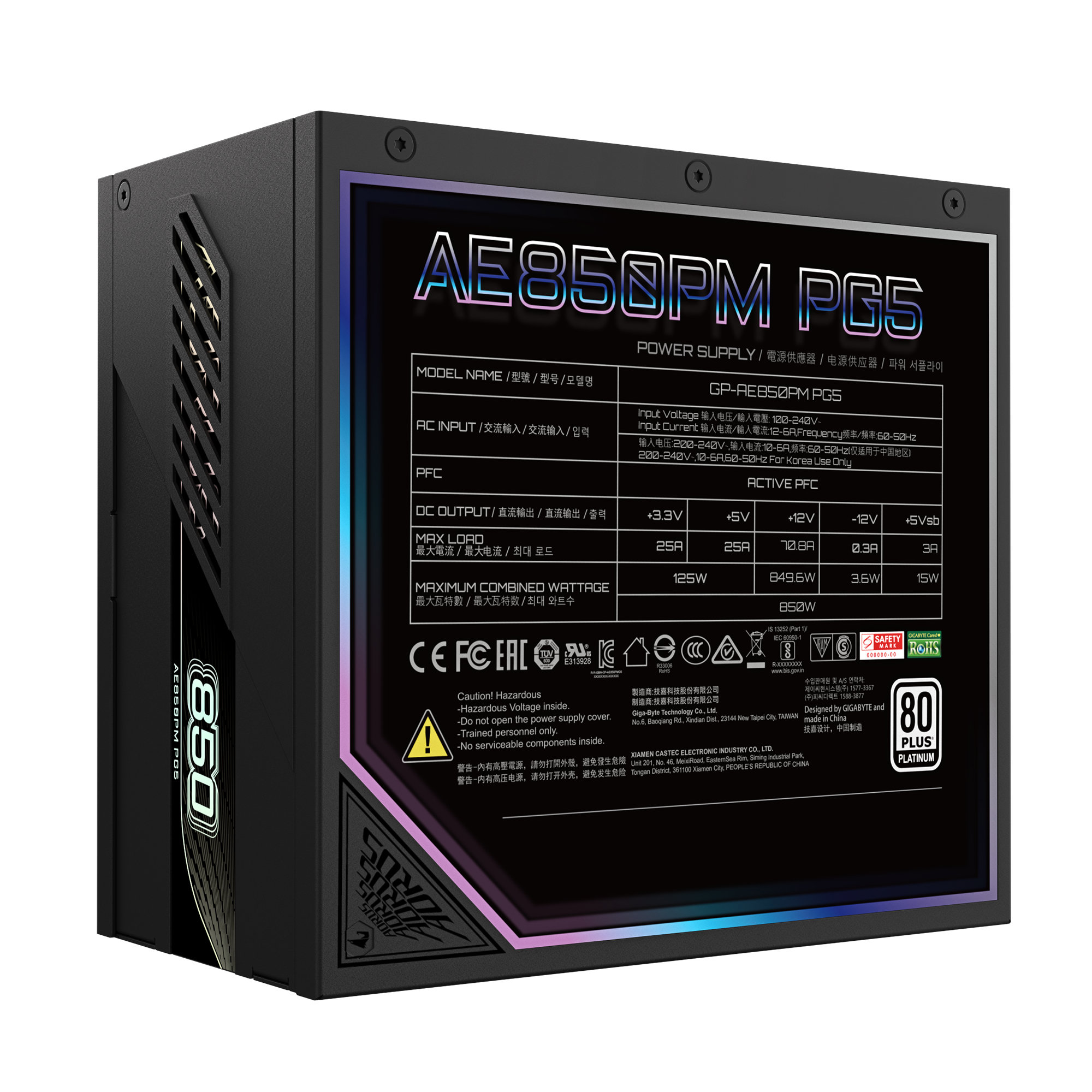 AORUS ELITE GP-AE850PM PG5 POWER SUPPLY