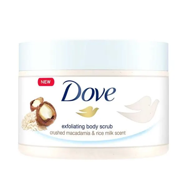 Dove Exfoliating Body Scrub Crushed Macadamia & Rice Milk Scent 225ml
