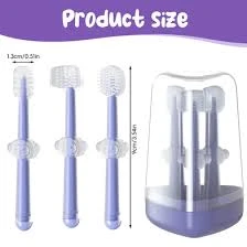 Baby Toothbrush Baby Tongue Cleaner for 0-18 Months 3pcs Set Multicolor Toddler Baby Care 3pcs set with Box