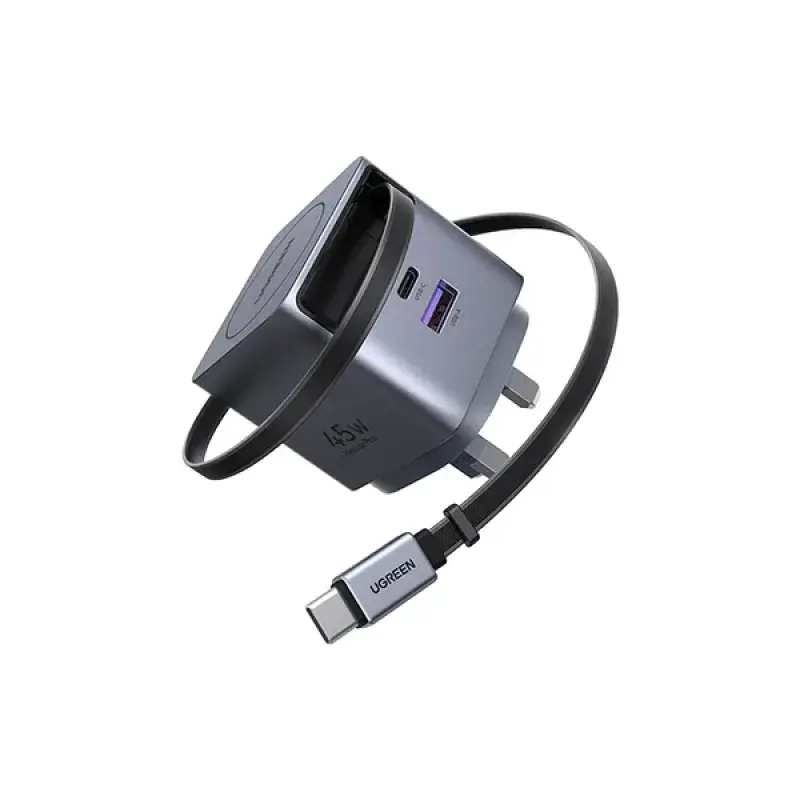 UGREEN x614 (65823) 45W GaN Fast Charger with Retractable Cable - UK