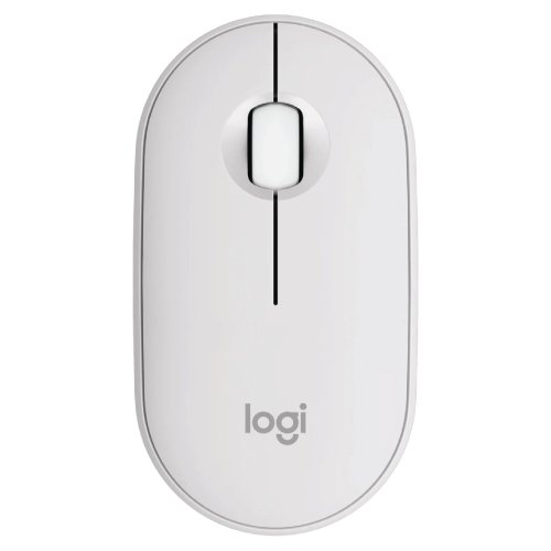 Logitech M350s Pebble Mouse 2 Wireless and Bluetooth Mouse Tonal White