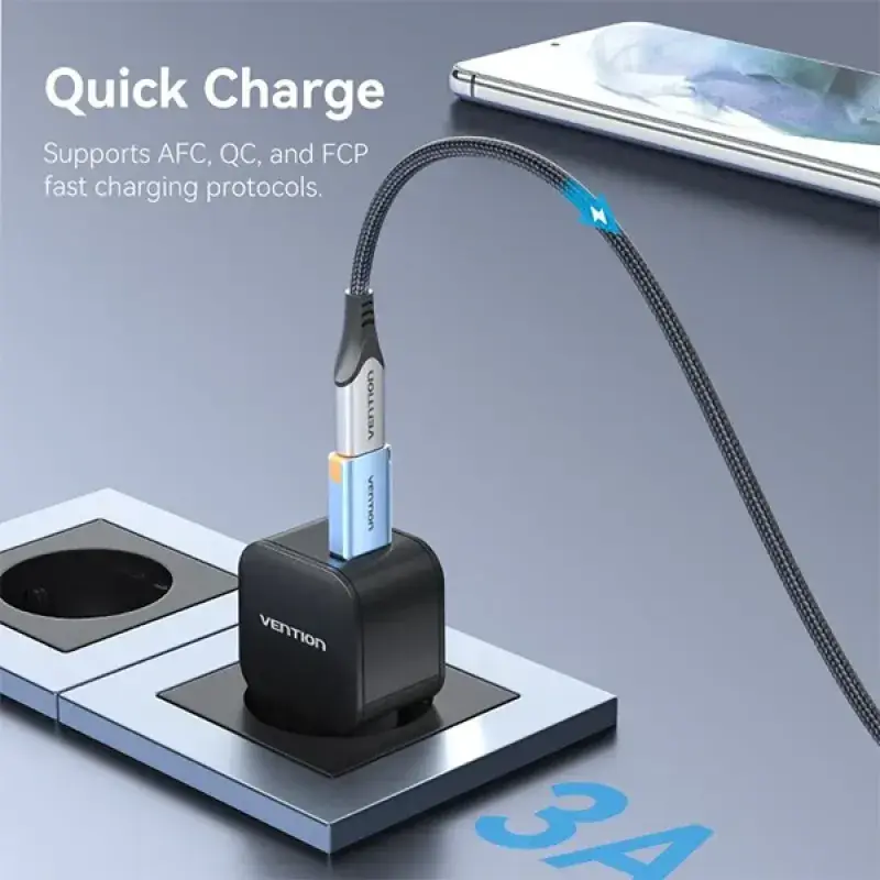 VENTION CUAH0 USB 3.1 Type-A Male to USB-C Female Adapter with Lanyard