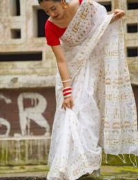 Half Silk Handprited Sarees
