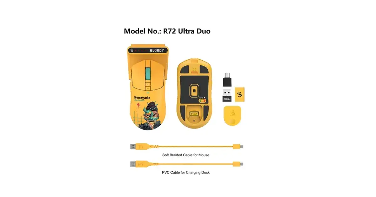 A4TECH Bloody R72 Ultra Duo Dual Mode Renegade Sunset Wireless Gaming Mouse