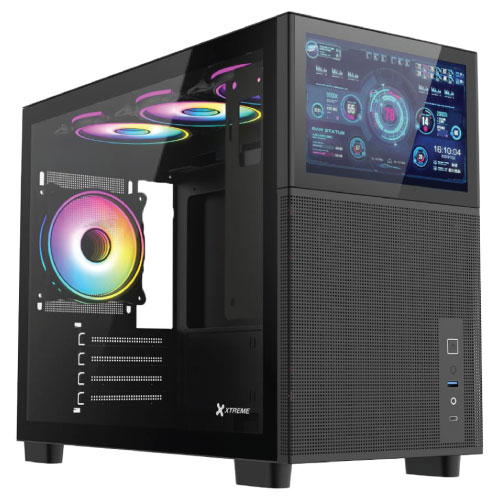 Xtreme D777B Mid Tower Casing With 7-inch Display