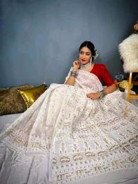 Half Silk Handprited Sarees