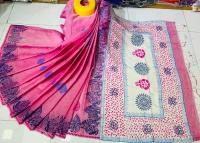 সুতি ব্লক প্রিন্ট শাড়ী