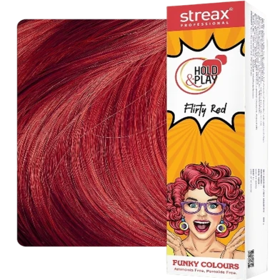 Streax Professional Hold and Play Funky Hair Colour Flirty Red 100gm