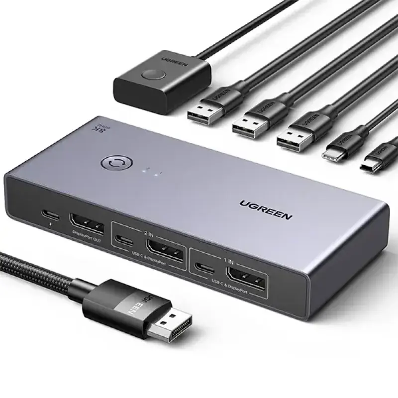 UGREEN CM695 (25962) 2 In 1 Out DisplayPort KVM Switch