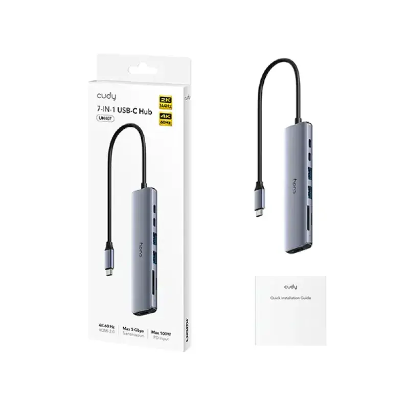 CUDY UH407 - USB-C to 7-IN-1 SD/TF with 4K HDMI