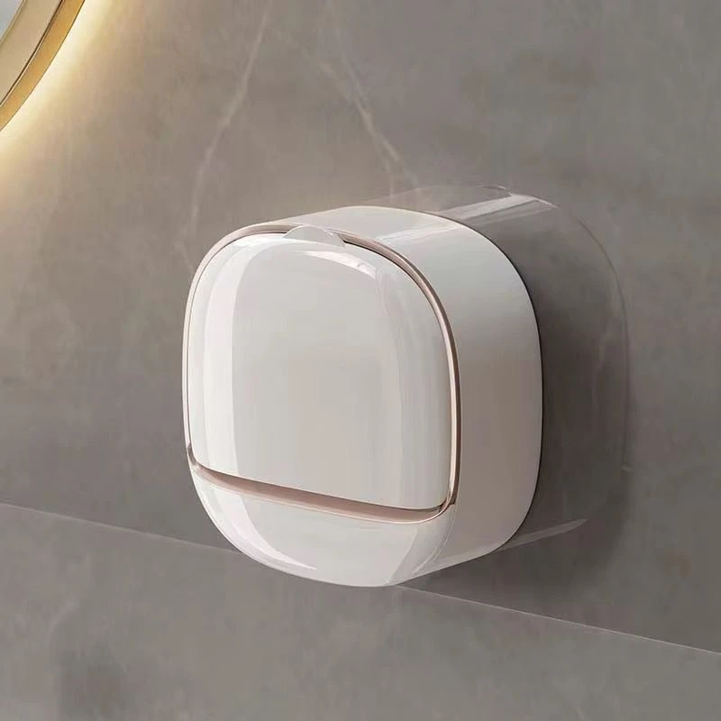 Luxury Soap Holder with Drain Tray, Soap Box Light Luxury Multi-Functional, Keep Soap Bars Dry, Adhesive Soap Case Box Wall Mounted for Shower