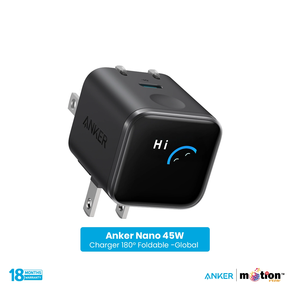 Anker Nano 45W Smart Display Charger 180Â° Foldable -Global