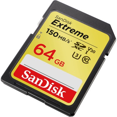 SanDisk 64GB Extreme 150MB/s SDXC UHS-I 4K UHD SD Card