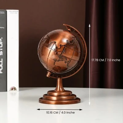 World Map 3D Rotating Glove Decoration Gift- Rose Golden