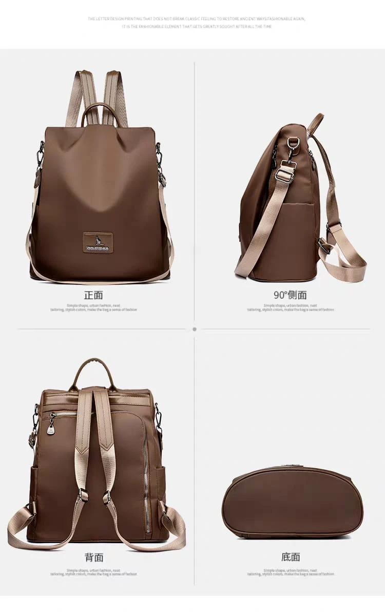 New Texture Oxford Cloth Women’s Backpack (Coffee)