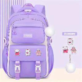 Kids Backpack Children School Bags Waterproof Primary Schoolbag Book Bag (Purple)