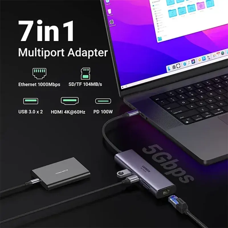 UGREEN CM498 (45379) 7-in-1 Type-C Multifunction Hub