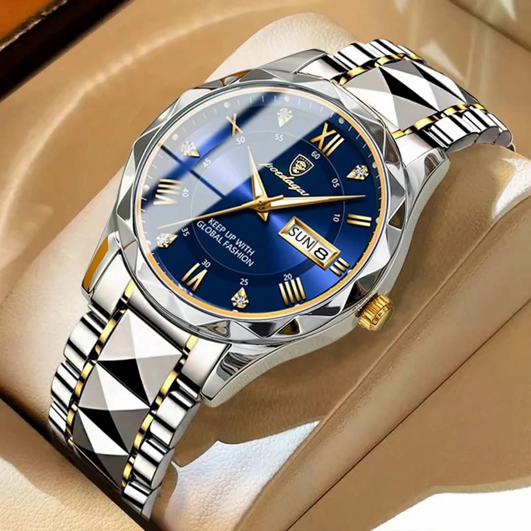 POEDAGAR 615 Diamond Cut Watch For Men