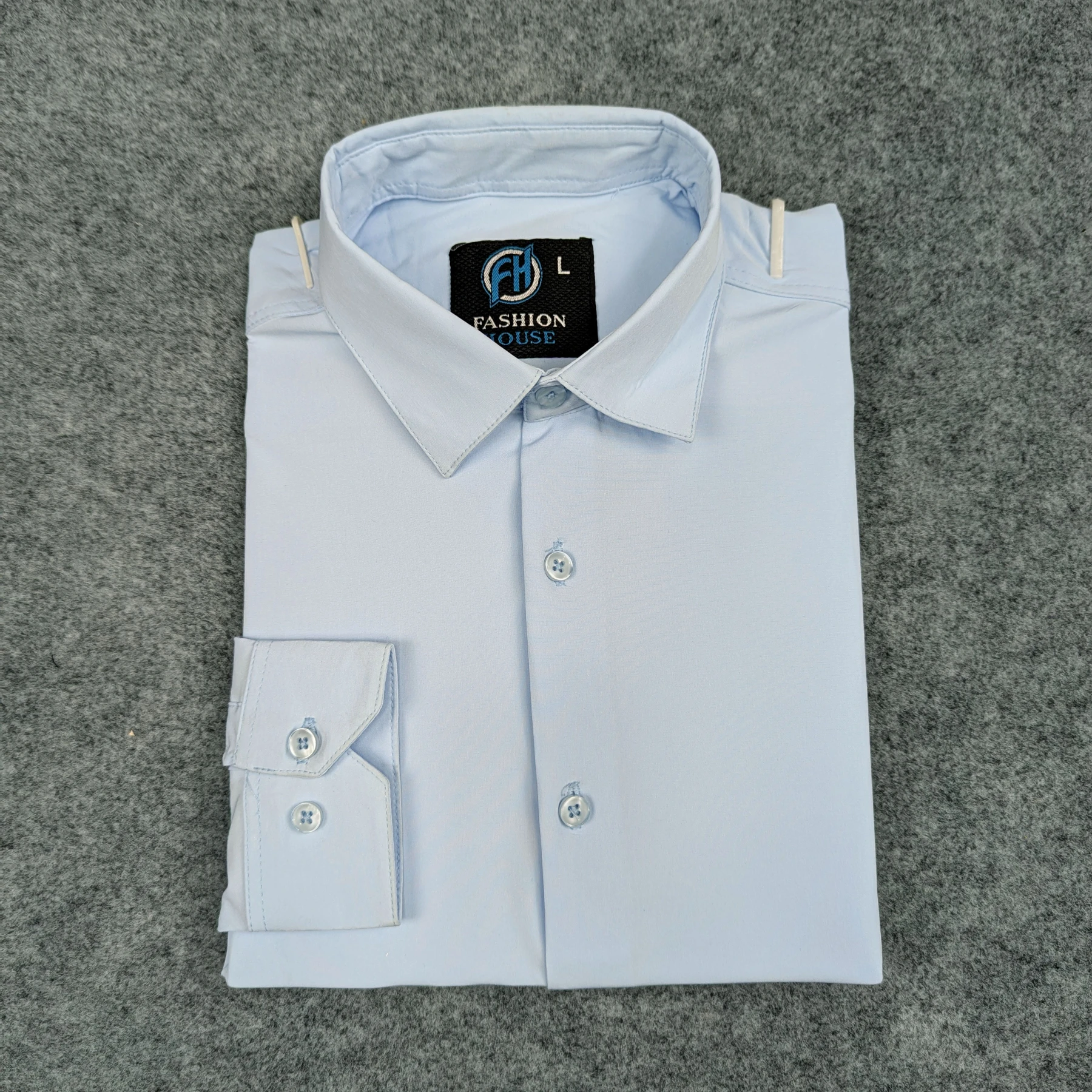 Premium China Micro Stig Shirt (Formal / Casual) (Light Sky)