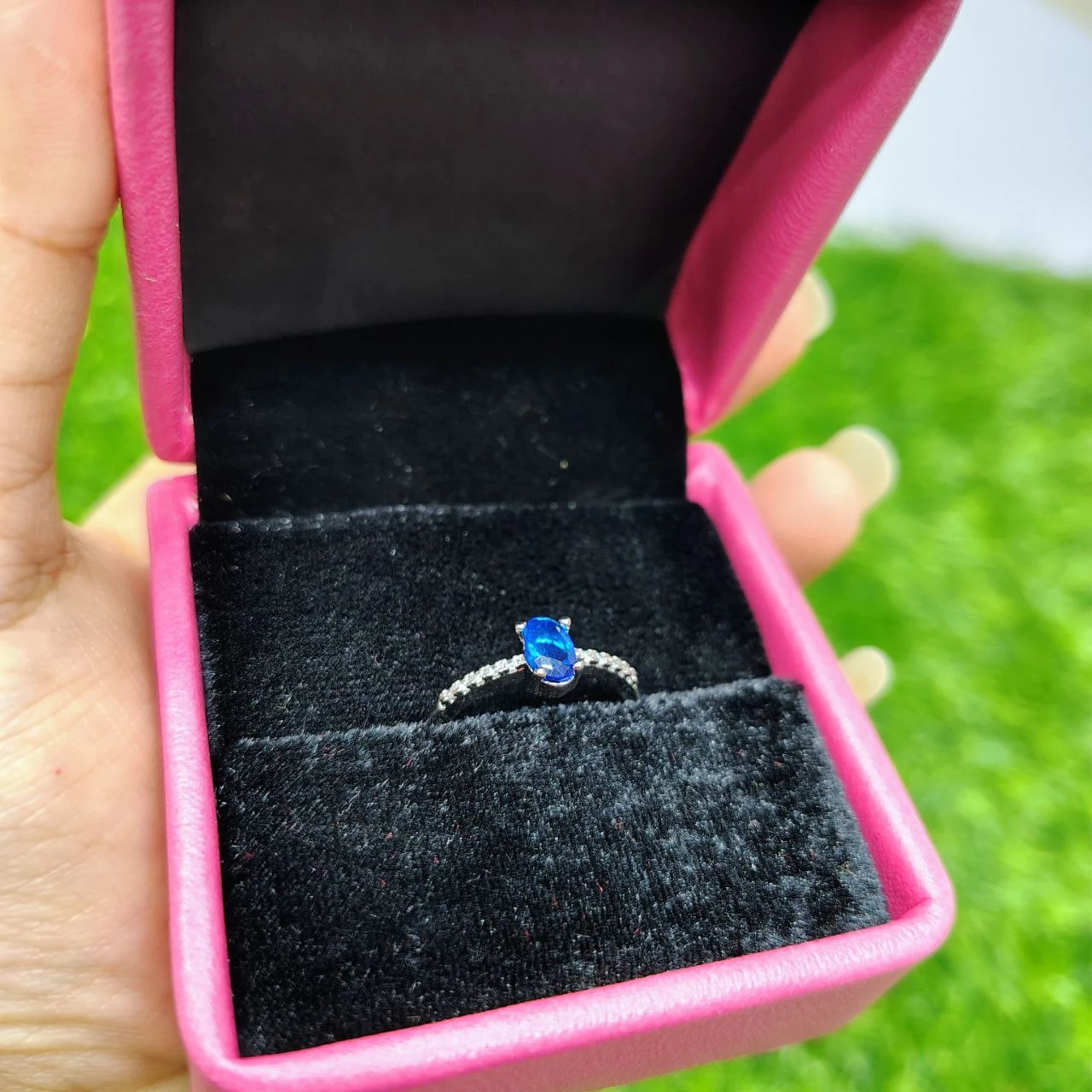 Sapphire Crystal Ring – Premium Silver Finish