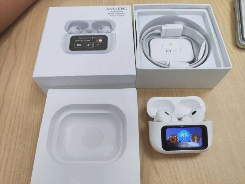 ANC Earbuds Touch Screen Display (White)
