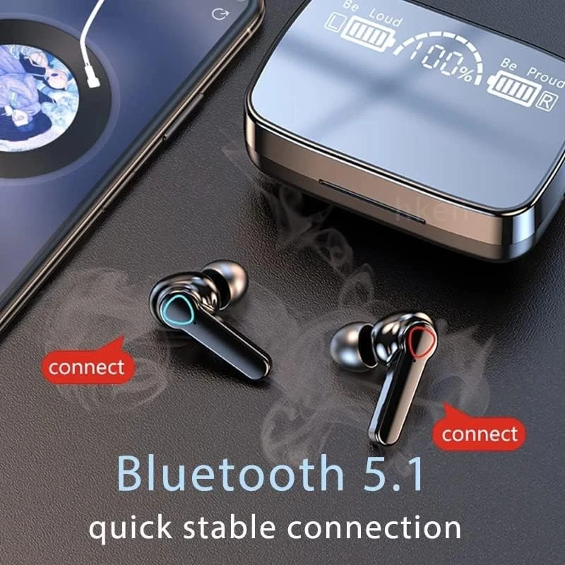 M19 Earphone Bluetooth Wireless Headphones with Microphone Low Latency.