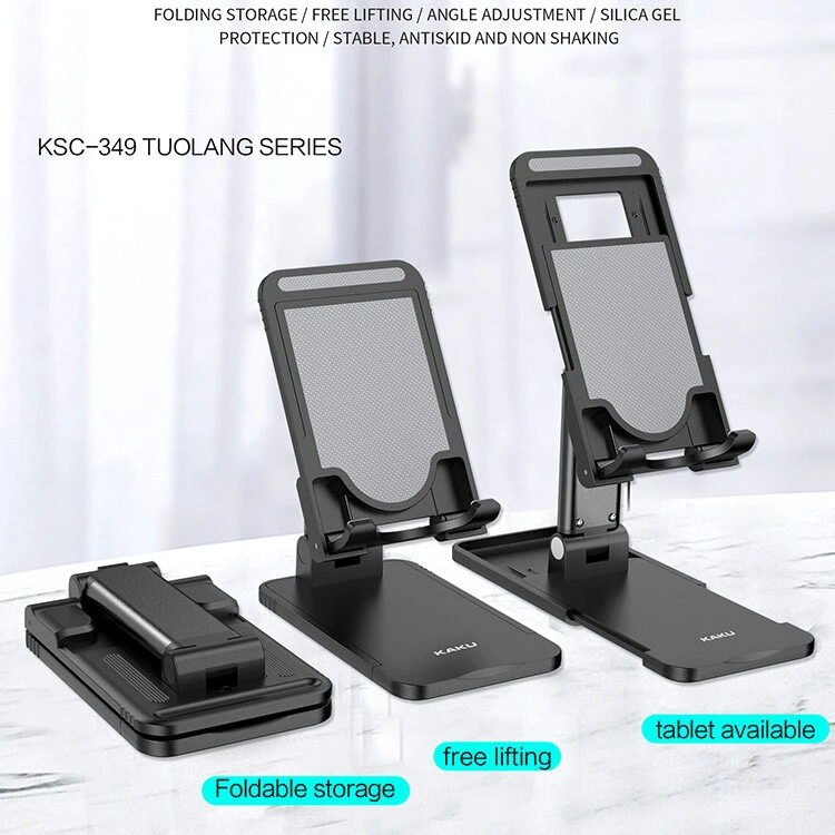 Lifting Folding Desktop Bracket Desktop Mobile Stand for Phone/Tablet (Multi-angle Adjustable) – Suitable for Apple iPad Tablet Mobile Phone Handphone Smartphone, Foldable and Portable