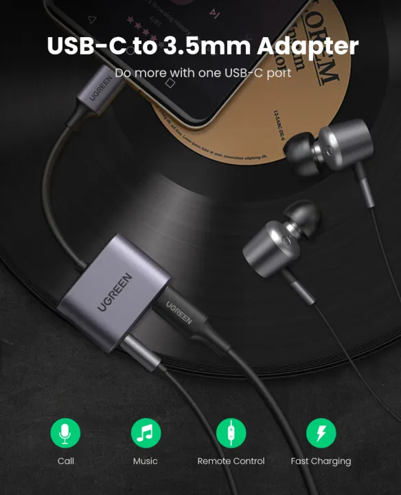 UGREEN CM231 (60164) 2-in-1 USB C to 3.5mm Adapter