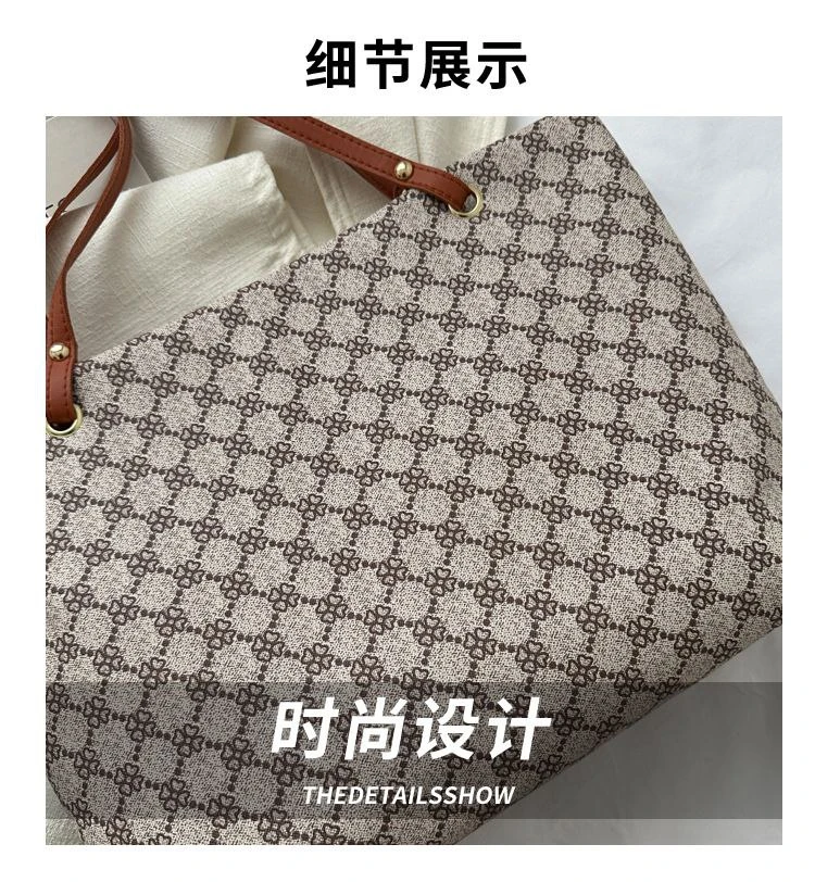GEOMETRIC PATTERN SHOULDER TOTE BAG DOUBLE HANDLE- RM40