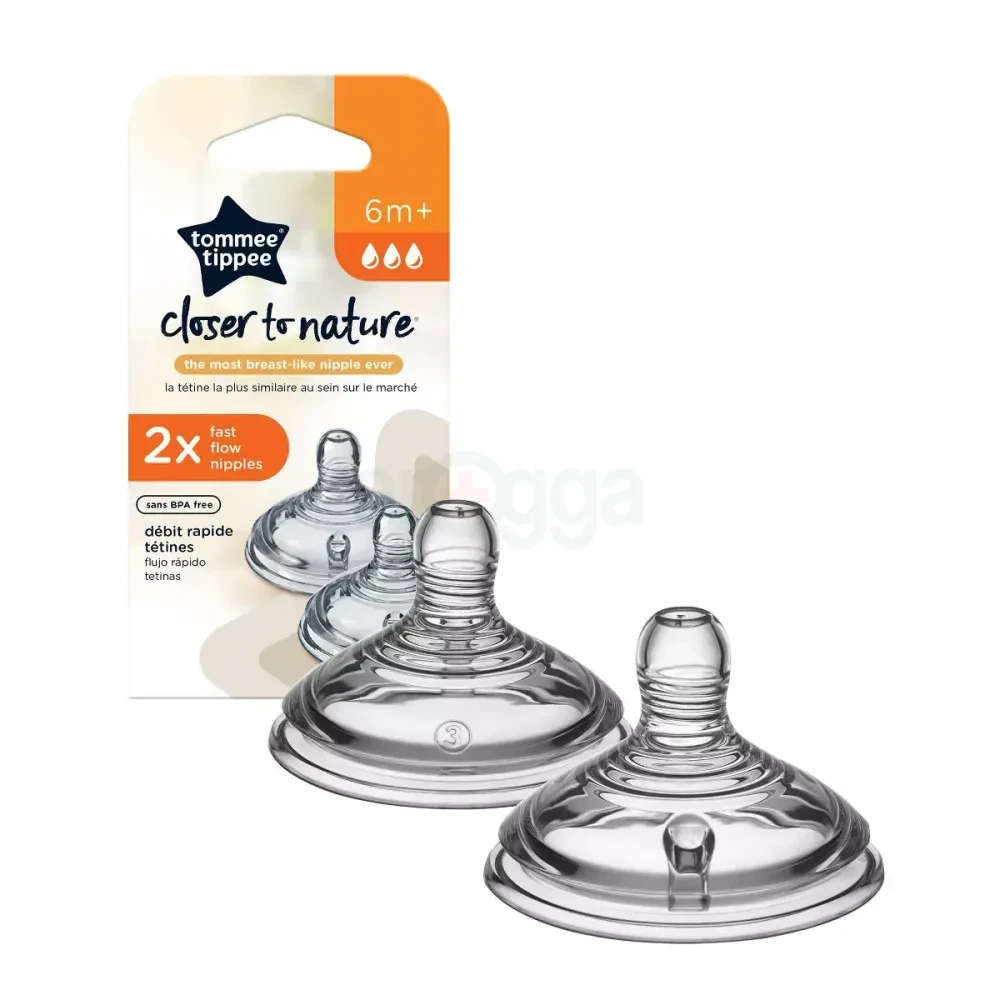 Tommee Tippee Natural Start 2x Fast Flow Soft Teat 2s Pack 6m+