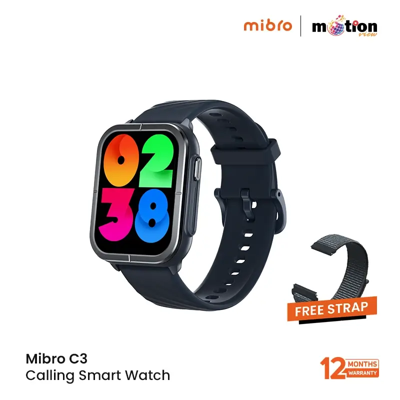 Mibro C3 Calling Smart Watch 2ATM with Dual Straps