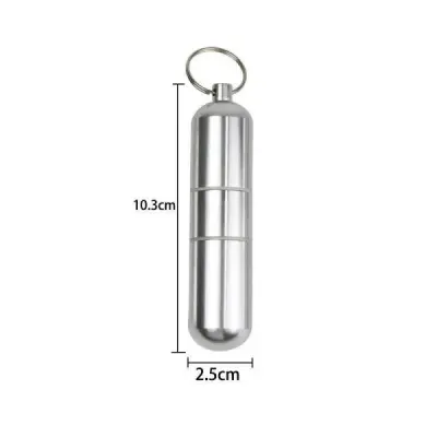 Mini Aluminium Cigarette Case, Key Ring with Cigarette Cases, Waterproof Round Cigarettes for Men, Portable Cigarette Box for Travel, Hiking, Camping