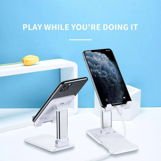 Lifting Folding Desktop Bracket Desktop Mobile Stand for Phone/Tablet (Multi-angle Adjustable) – Suitable for Apple iPad Tablet Mobile Phone Handphone Smartphone, Foldable and Portable