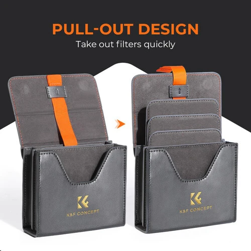 K&F Concept 4-Pocket Filter Case – Holds 3 x 100mm & 1 Circular Filter KF13.106