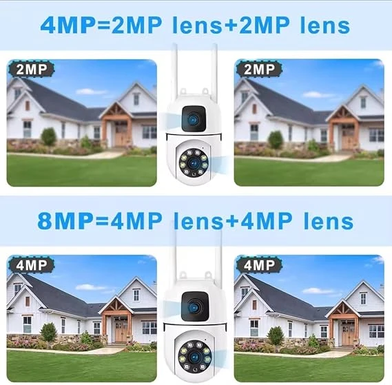 New V380 Mini Indoor PTZ Dual Lens Camera 4MP HD Smart Home WiFi Security for Baby Monitor Indoor Network Dual Lens Camera