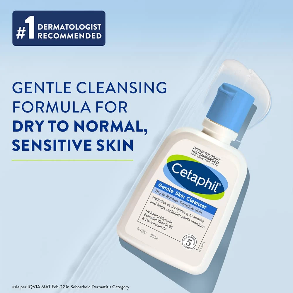 Cetaphil Gentle Skin Cleanser for Dry to Normal Skin & Sensitive Skin 236ml (Made in Canada)