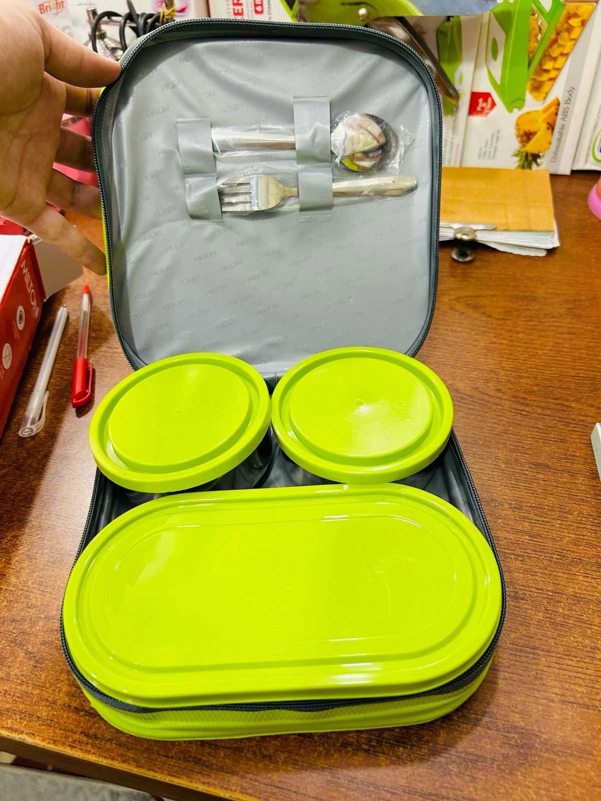 Lunch Box 2 Steel & 1 Microwave Safe Plastik Box