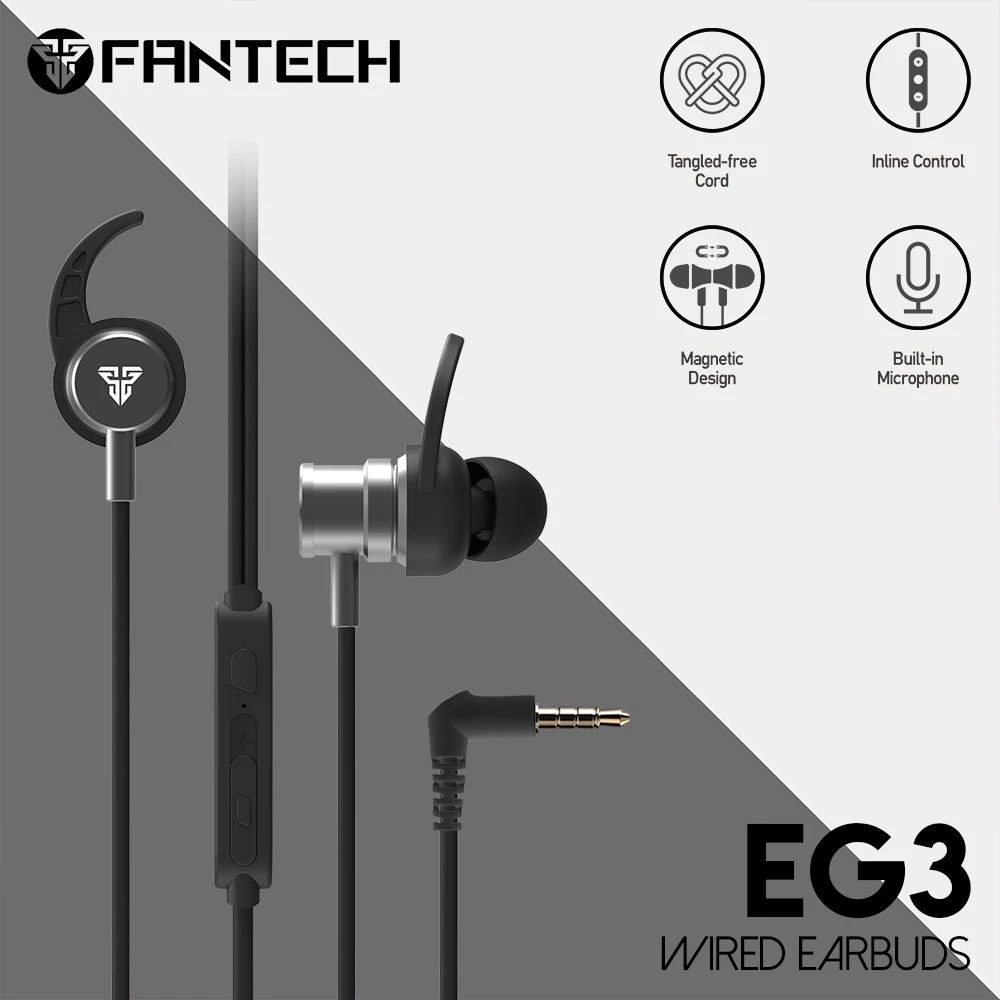 Fantech Scar EG3 3.5mm In-Ear Gaming Earphone Black Color