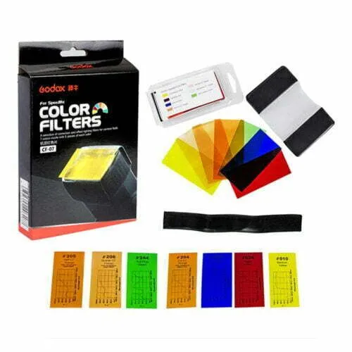 Godox CF07 Universal Speedlite Filter Kit For Flash Photography 7 Colour set