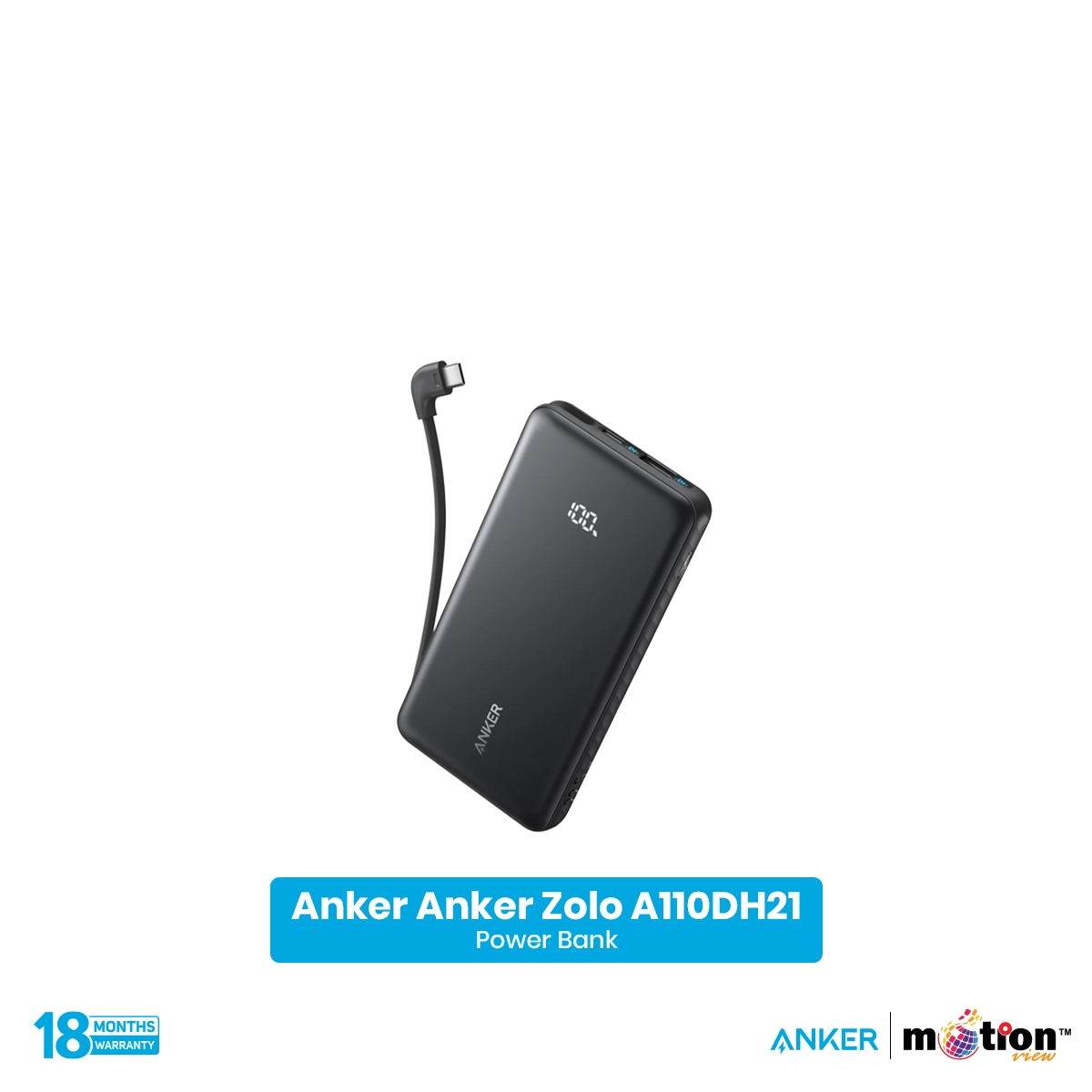Anker Zolo 10000mAh Power Bank built-in USB-C cable