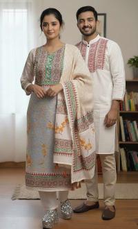 Panjabi Three Piece Couple Set