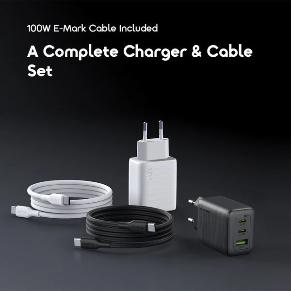 Oraimo HyperGaN 701 70W GaN Fast Charger with 3 Ports (OCW-5701) official product image 4