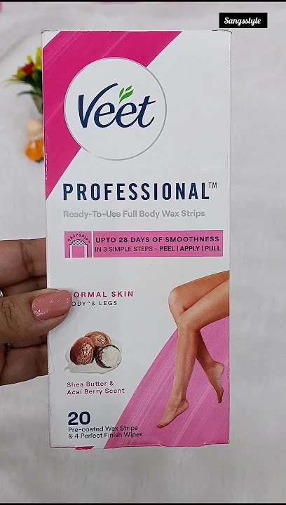 Veet Professional Dry Skin Hair Removal Wax Strips 20 Strips for Body & Legs