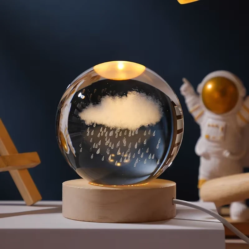 3D Crystal Ball -Rain Cloud (1 Color Base)