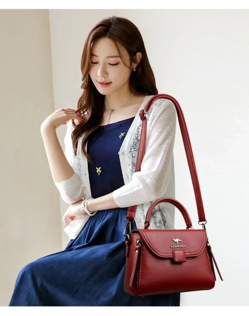 Luxury Designer Fashion High Quality Leather Kangaroo Handbag