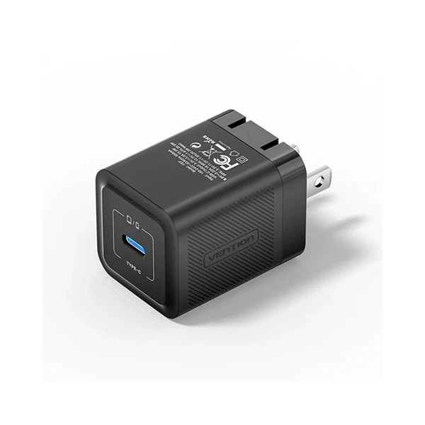 VENTION FEPB0-US 20W USB-C GaN Charger – Black