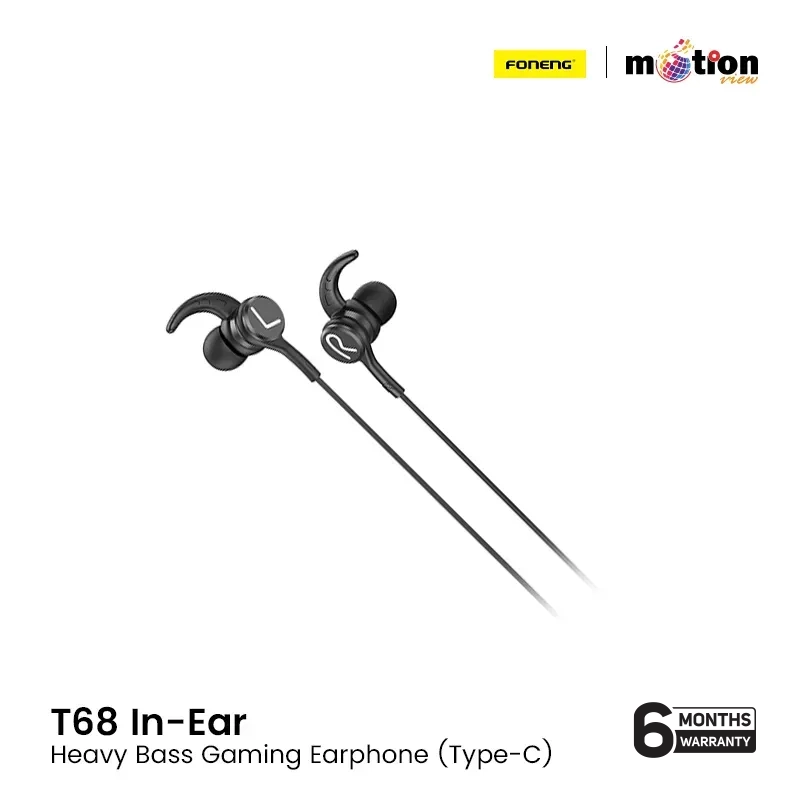 FONENG T68 Type-C In-Ear Heavy Bass Wired Earphone