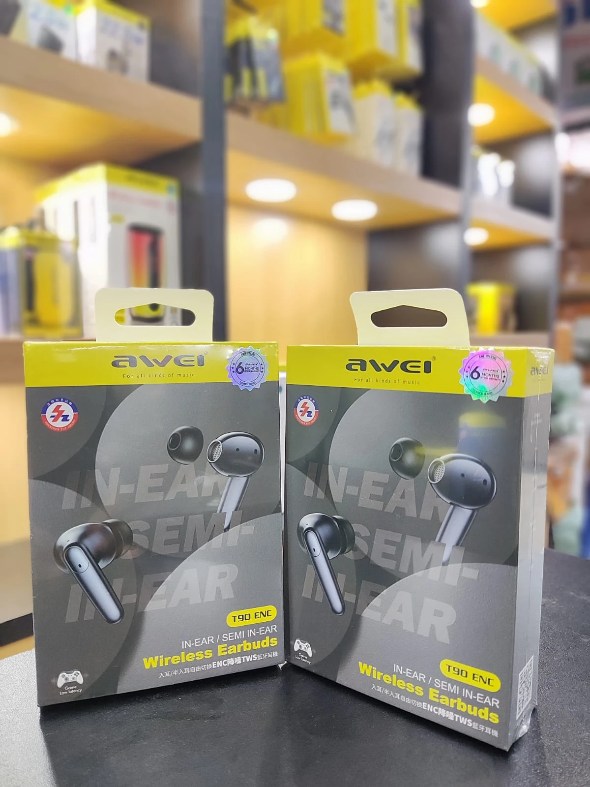 Awei T90 2 in 1 ENC Wireless Bluetooth Earbuds With Mic Noise Reduction Headphones ( 6-Month Official Warranty )